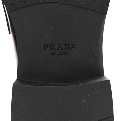 Prada Spazzolato Metal Triangle Logo Mens 35mm Loafers 9.5 Black 7 of 10