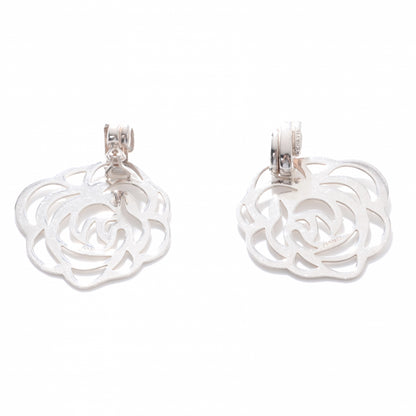 Chanel Sterling Silver Camellia Clip On Earrings 1 of 5