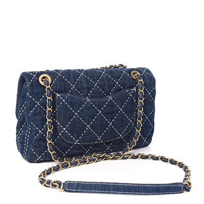 Chanel Denim Quilted Medium Denim Trip Single Flap Blue 2 of 8