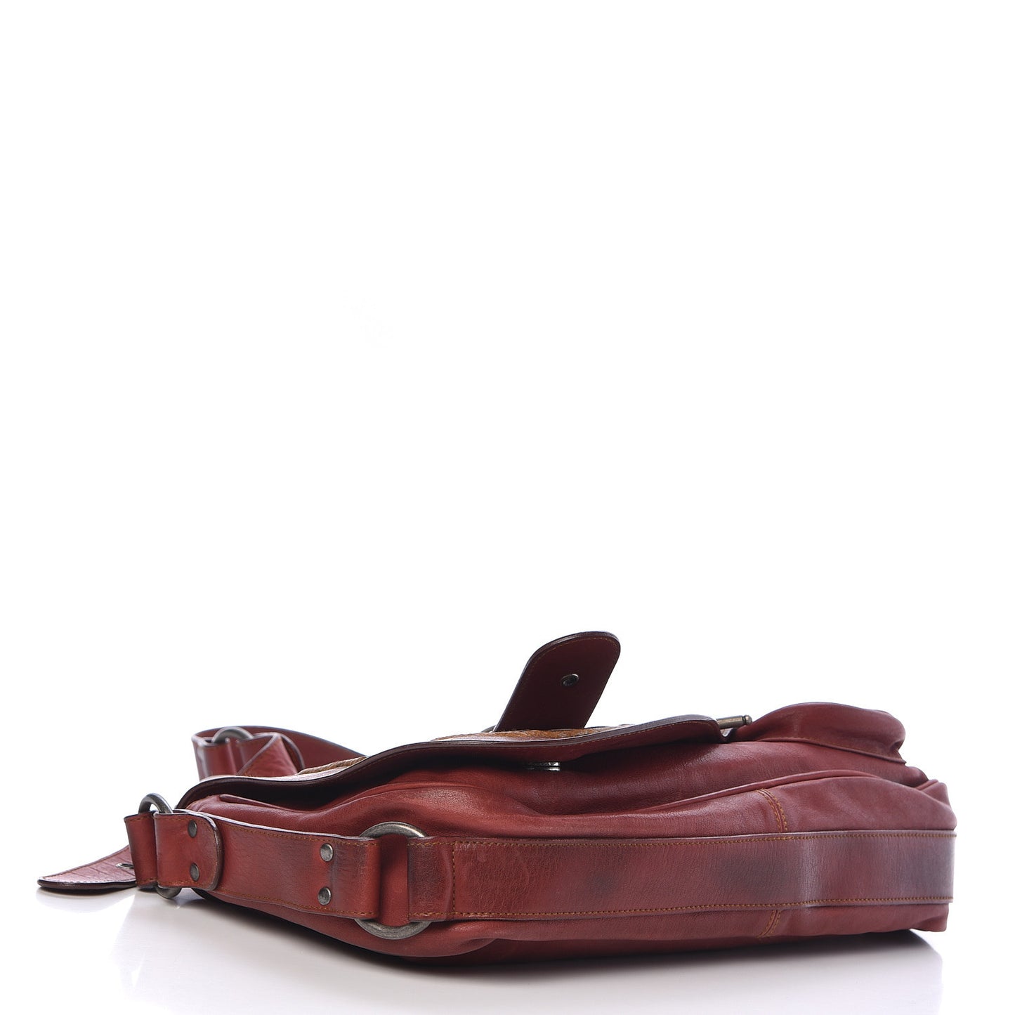 Calfskin Medium Gaucho Double Saddle Bag Red