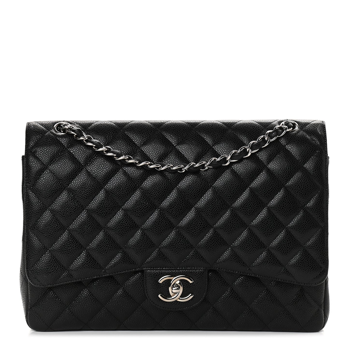 Caviar Quilted Maxi Double Flap Black