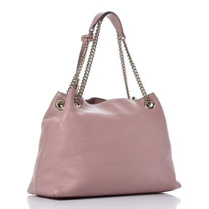 Gucci Pebbled Calfskin Medium Soho Chain Shoulder Bag Dark Cipria 3 of 8