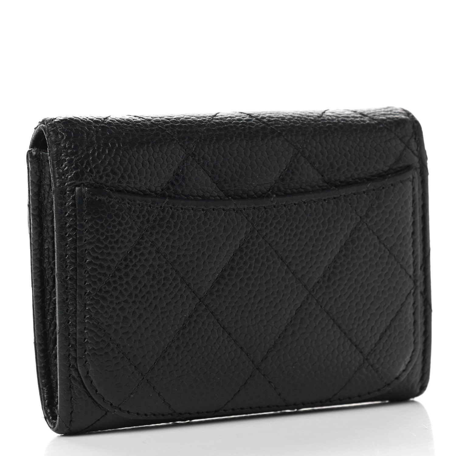 Chanel Caviar Quilted Flap Card Holder Wallet Black 3 of 7
