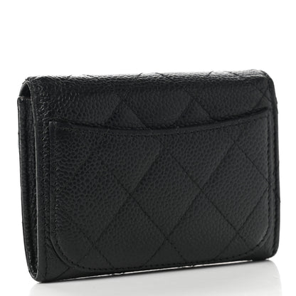Chanel Caviar Quilted Flap Card Holder Wallet Black 3 of 7