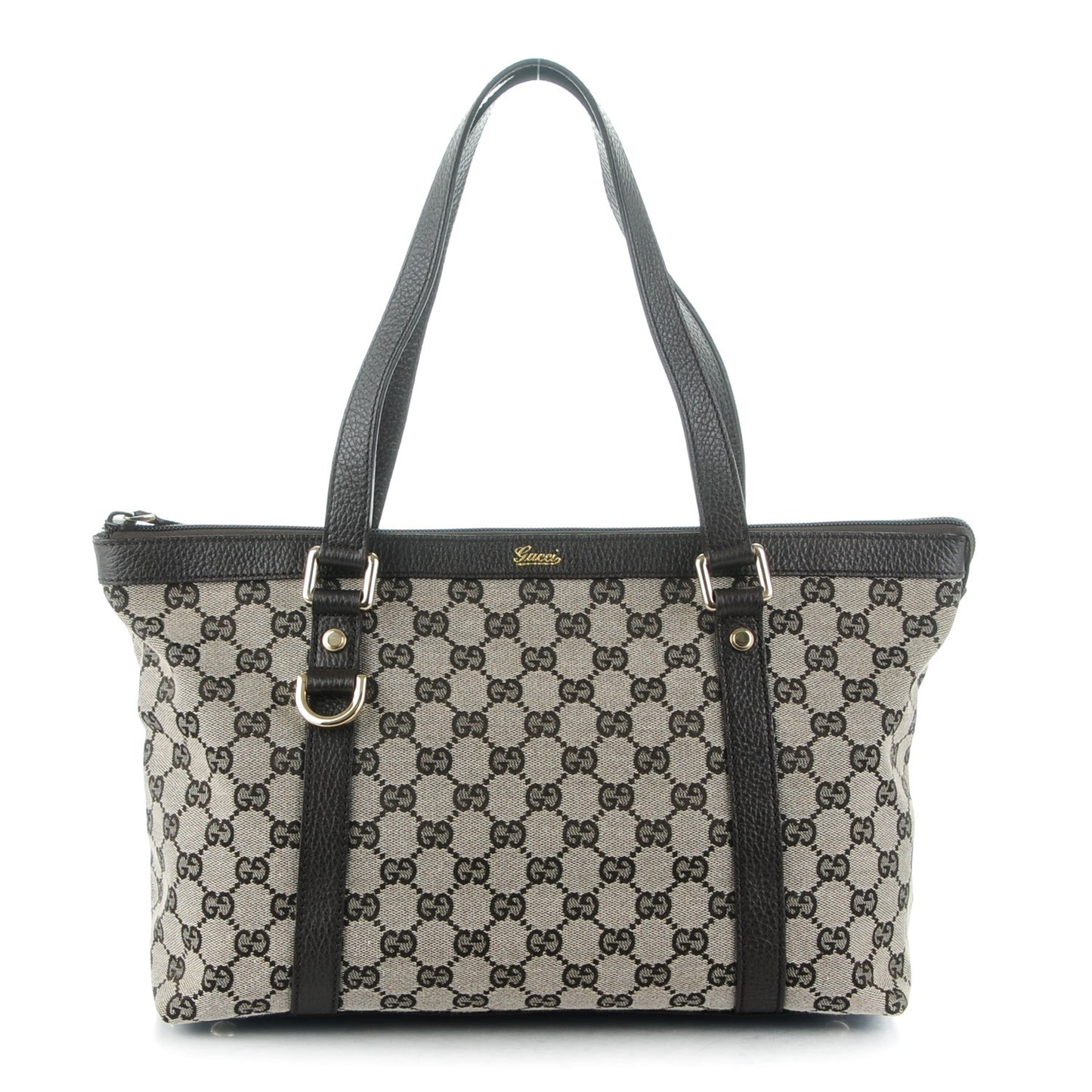 Monogram Medium Abbey Tote Dark Brown