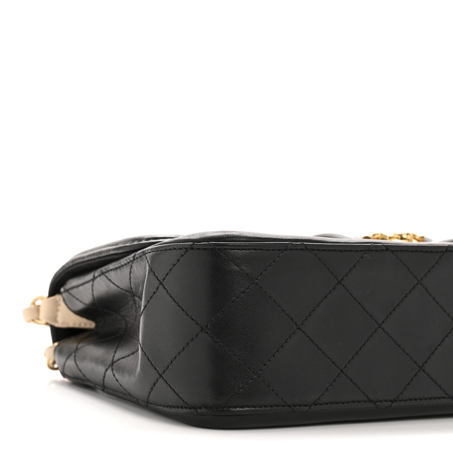 Chanel Lambskin Quilted Medium Elegant CC Flap Beige Black 9 of 13