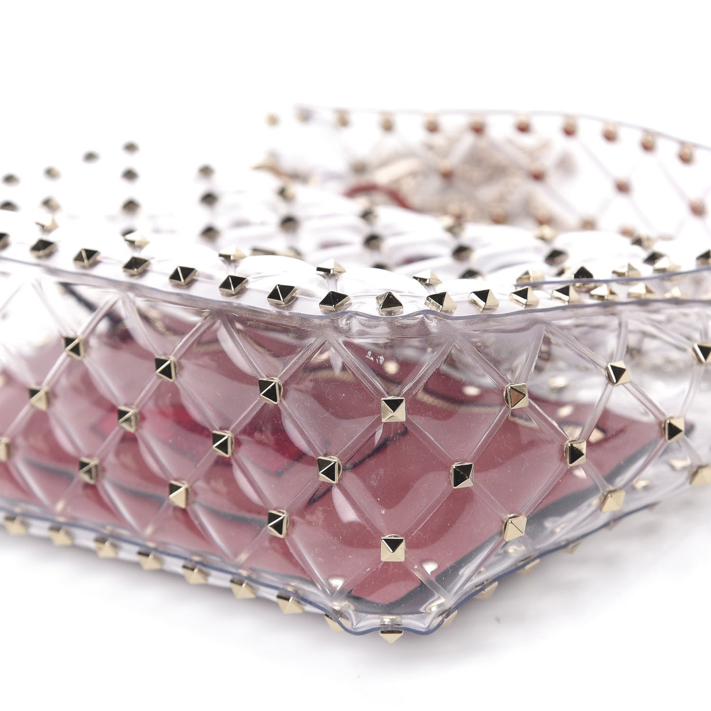 PVC Medium Rockstud Spike Shoulder Bag