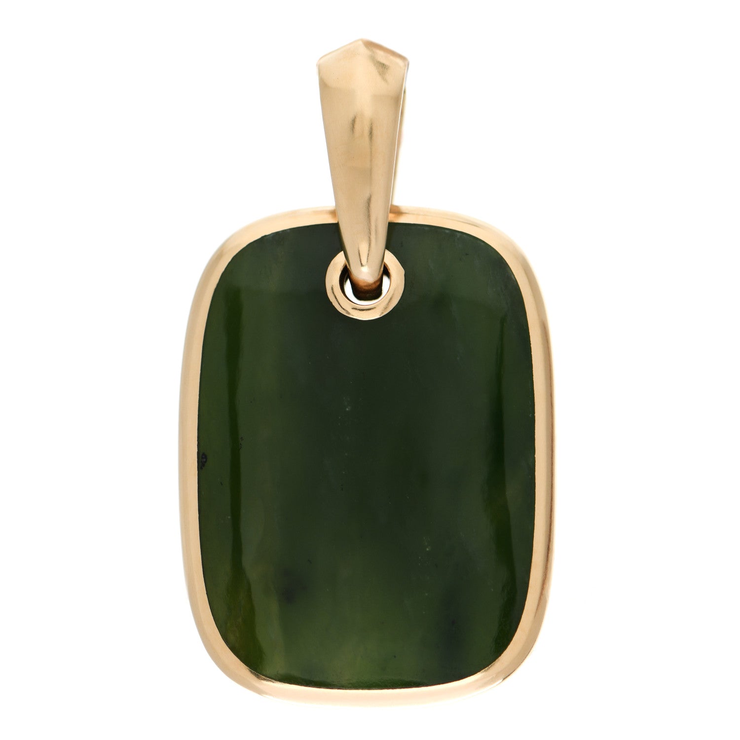 David Yurman 18K Yellow Gold Nephrite Jade 19.9mm Pendant Amulet Pendant 1 of 3