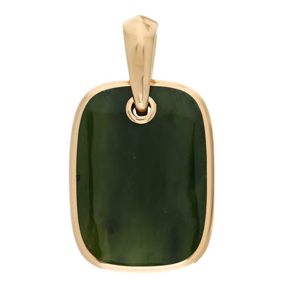 David Yurman 18K Yellow Gold Nephrite Jade 19.9mm Pendant Amulet Pendant 1 of 3