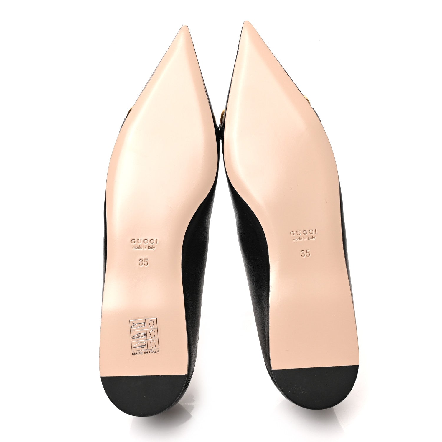 Gucci Nappa Lumiere Deva Horsebit Chain Embellished Flats 35 Black 6 of 9