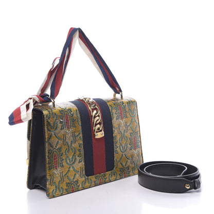 Gucci Iridescent Brocade Small Sylvie Shoulder Bag Gold 3 of 10