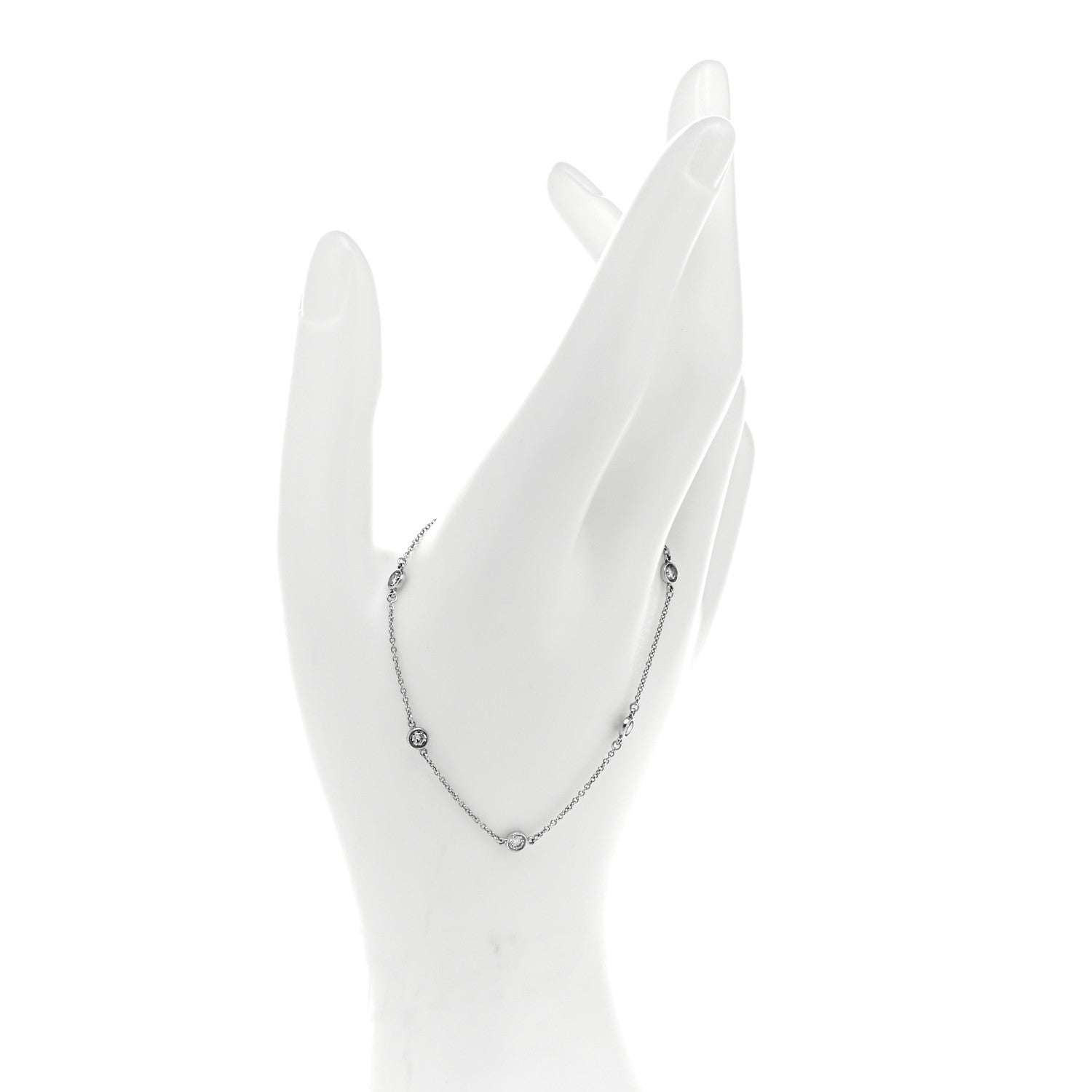 Tiffany Platinum Diamond .40ctw Elsa Peretti Diamonds by the Yard Station Bracelet 2 of 4