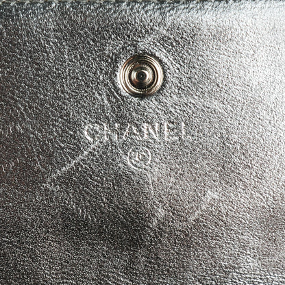 Chanel Metallic Lambskin Precious Symbols Flap Wallet Silver 6 of 8