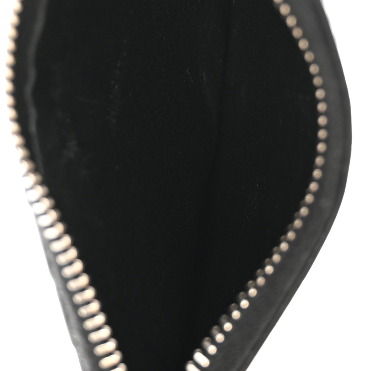 Calfskin Crocodile Embossed 5 Fragments Zip Pouch Card Holder Black