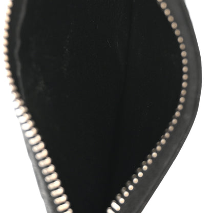 Saint Laurent Calfskin Crocodile Embossed 5 Fragments Zip Pouch Card Holder Black 5 of 8