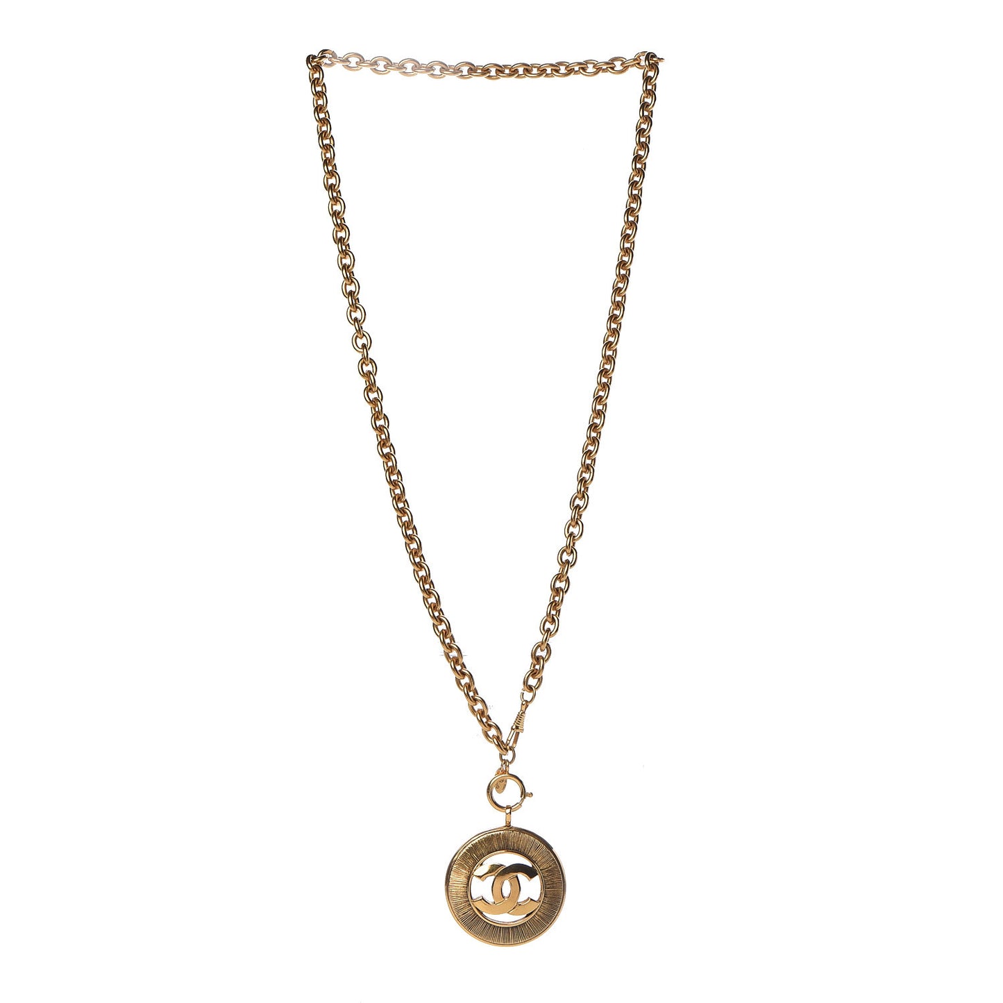CC Sunburst Chain Pendant Necklace Gold