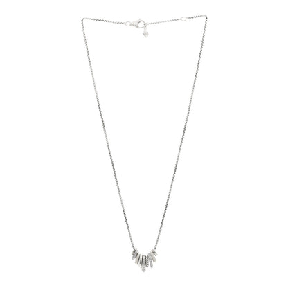 David Yurman Sterling Silver Diamond Stax Rondelle Pendant Necklace 3 of 4