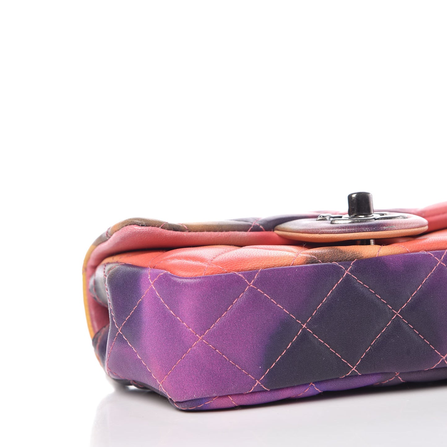 Lambskin Quilted Extra Mini Flower Power Flap Multicolor