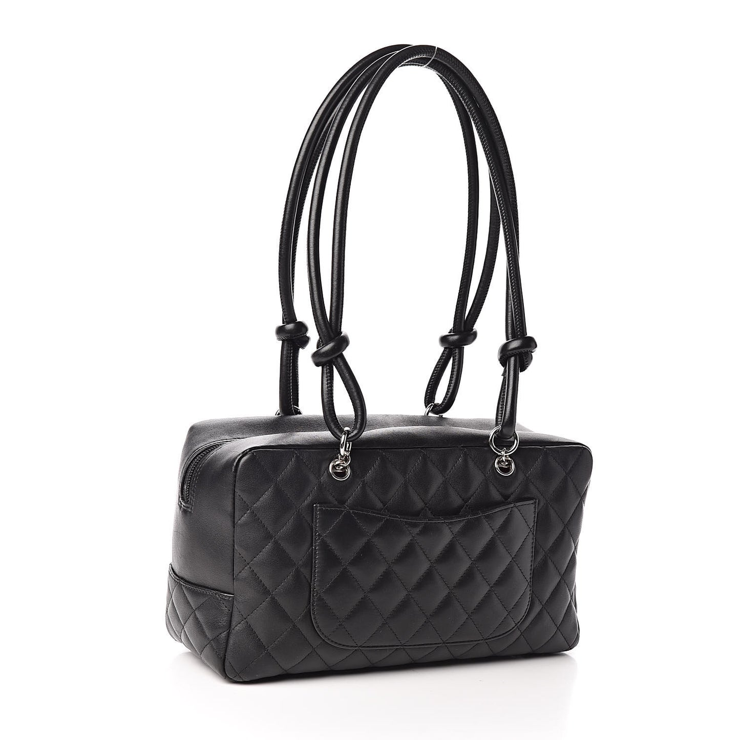 Calfskin Quilted Large Cambon Bowler Black
