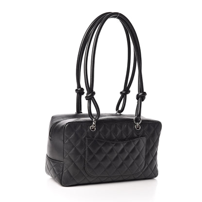 Chanel Calfskin Quilted Large Cambon Bowler Black 3 of 12