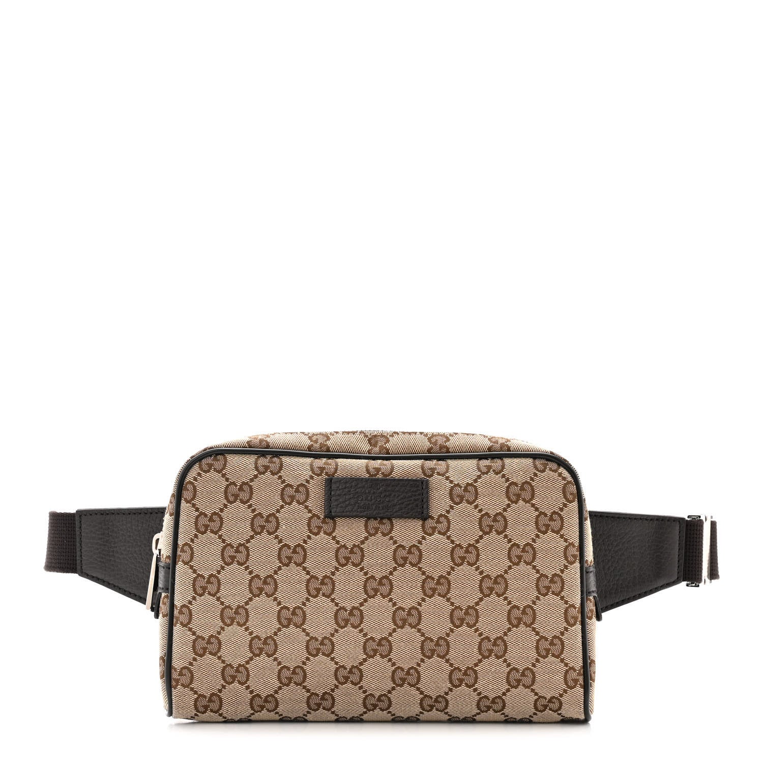 Gucci Monogram Dollar Calfskin Belt Bag Beige Ebony Testa di Moro Marrone Scuro 1 of 10
