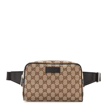 Gucci Monogram Dollar Calfskin Belt Bag Beige Ebony Testa di Moro Marrone Scuro 1 of 10