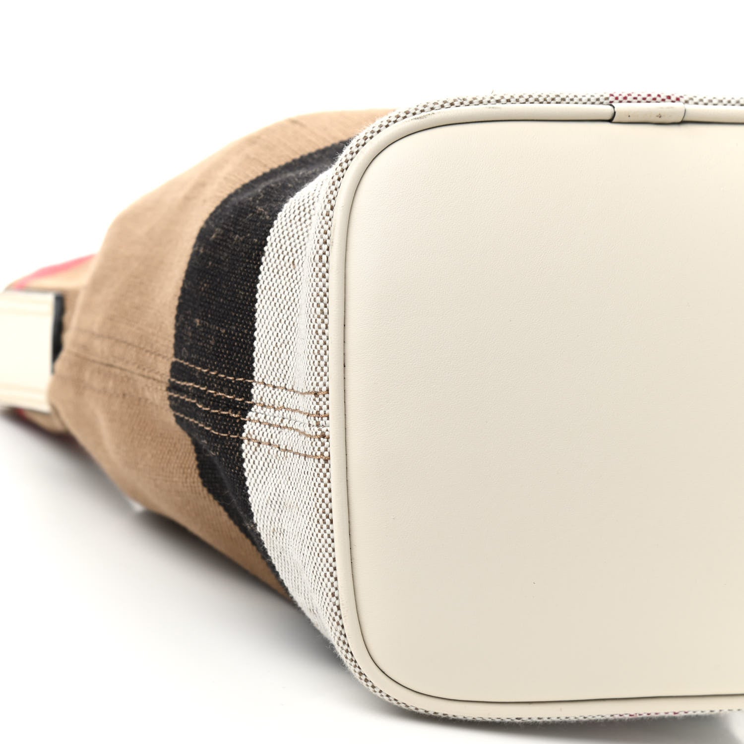 Burberry Canvas Mega Check Mini Ashby Tassel Crossbody White 5 of 9