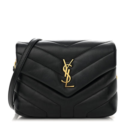 Saint Laurent Calfskin Y Quilted Monogram Toy Loulou Crossbody Bag Black 1 of 12