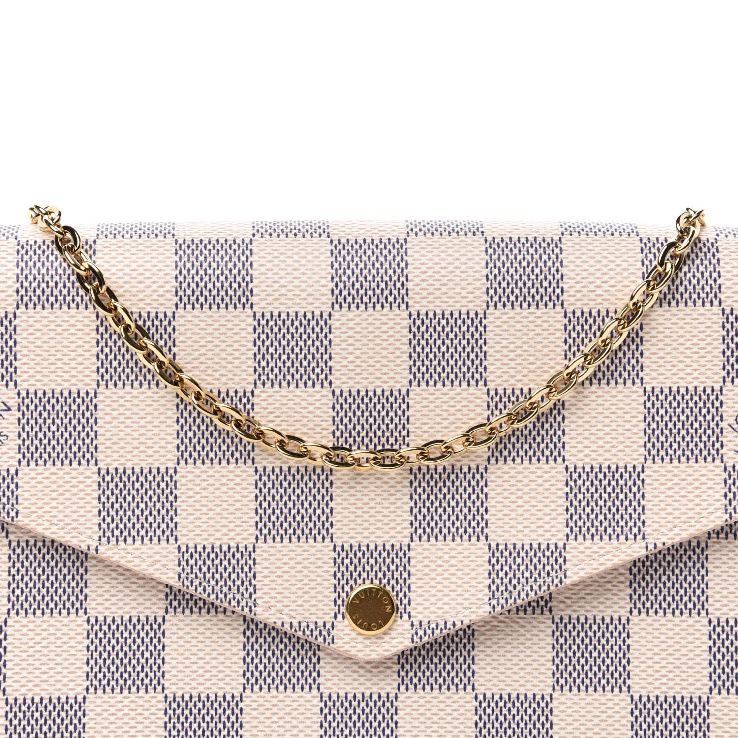 Louis Vuitton Damier Azur Pochette Felicie Chain Wallet Rose Ballerine 12 of 13