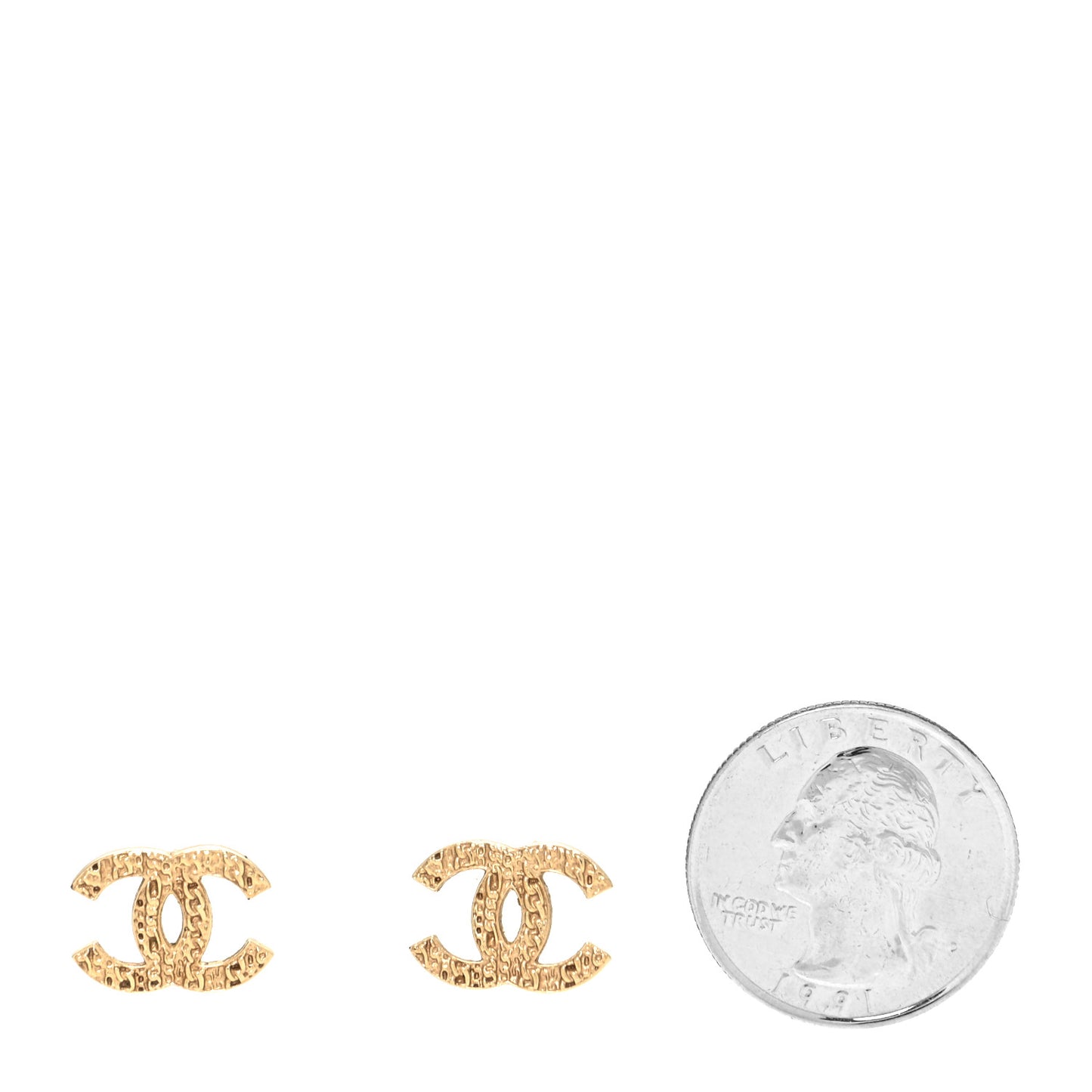 Twisted CC Earrings Light Gold