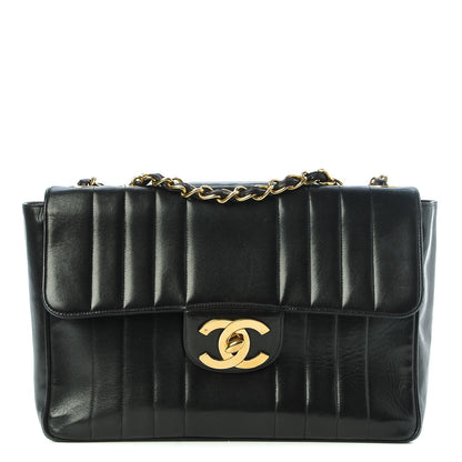 Chanel Lambskin Vertical Quilt Jumbo Single Flap Black 1 of 9