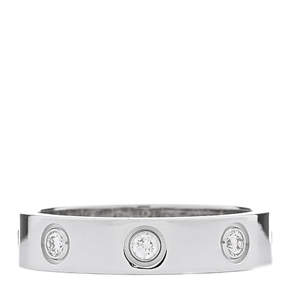 Cartier 18K White Gold 8 Diamond 4mm LOVE Wedding Band Ring 48 4.5 1 of 8