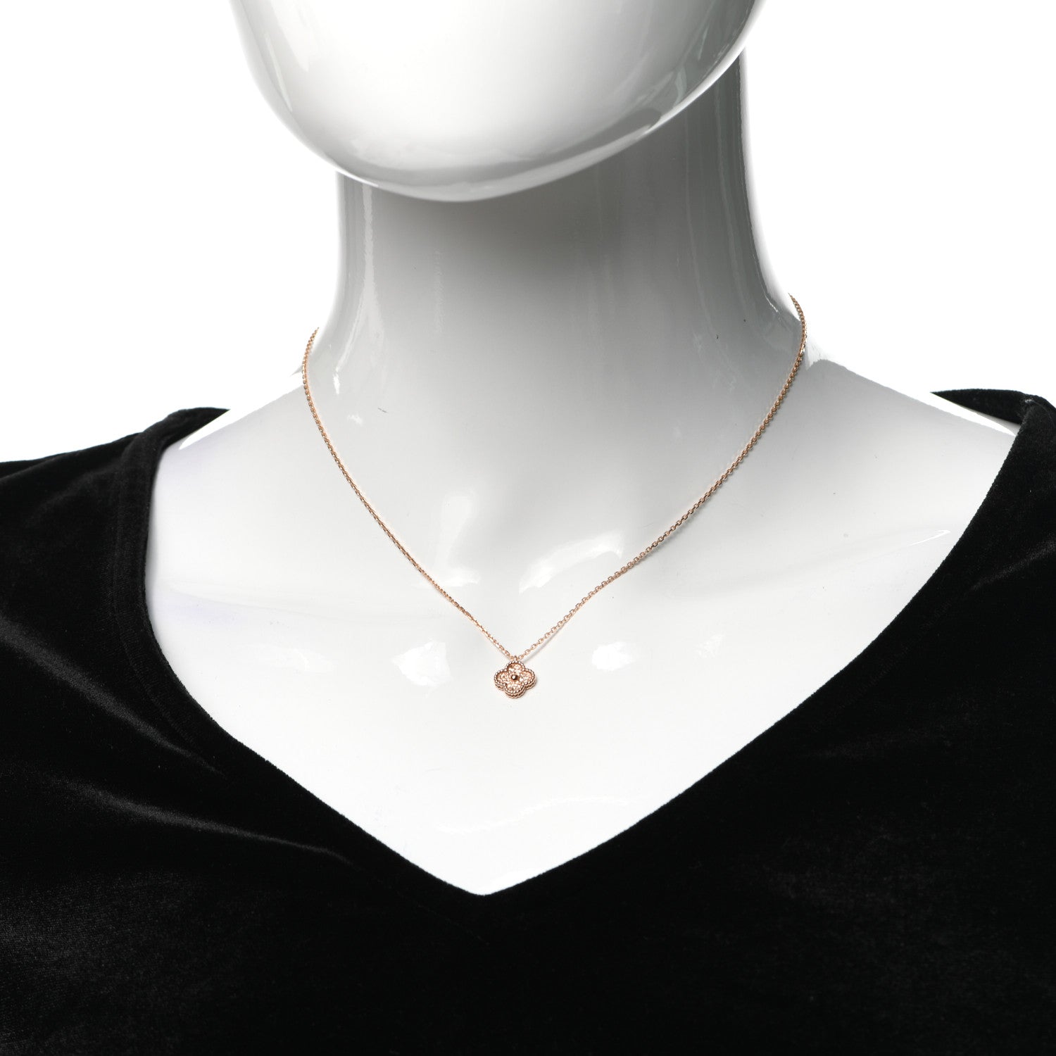 Van Cleef & Arpels 18K Rose Gold Sweet Alhambra Pendant Necklace 2 of 8