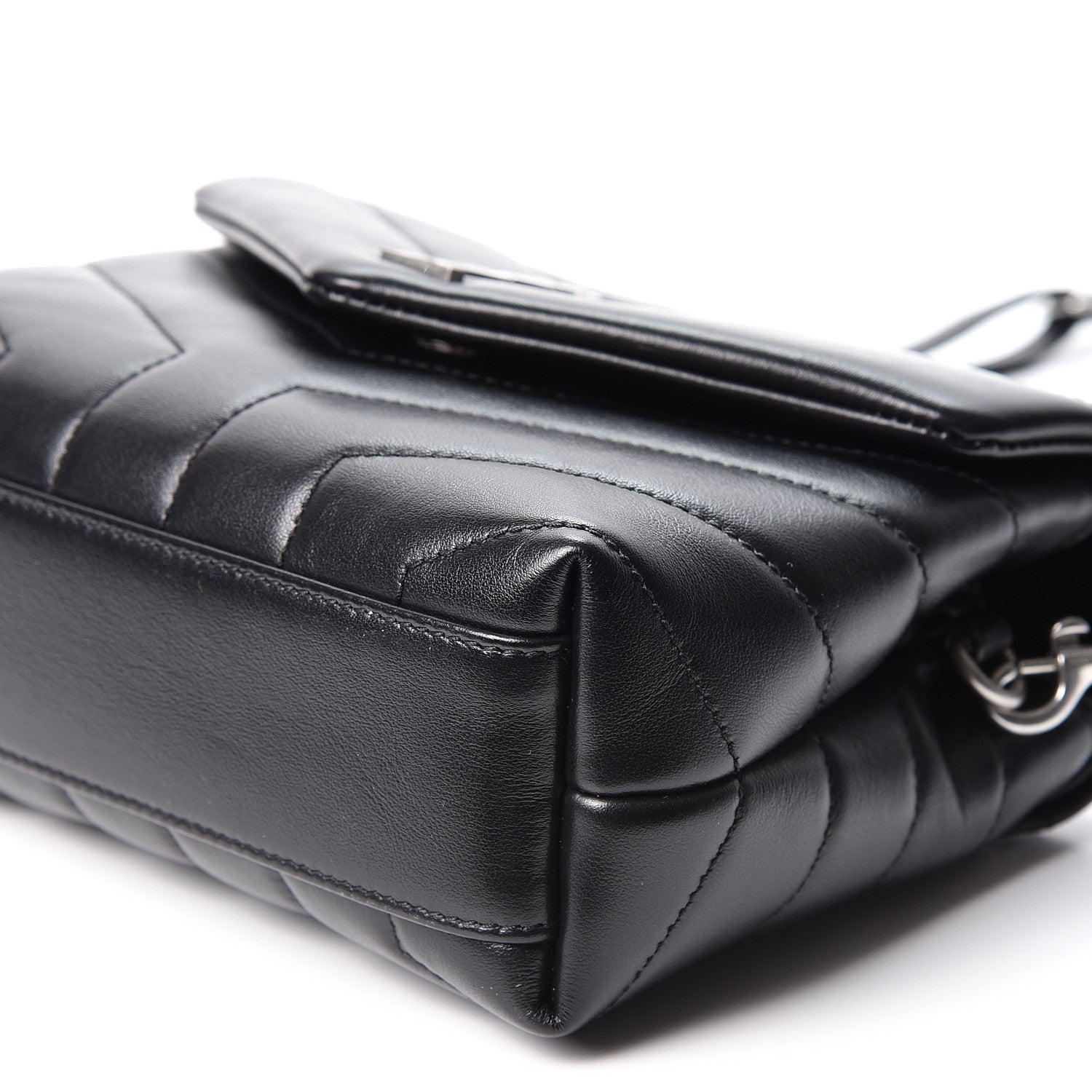 Saint Laurent Calfskin Y Quilted Monogram Toy Loulou Crossbody Bag Black 9 of 9