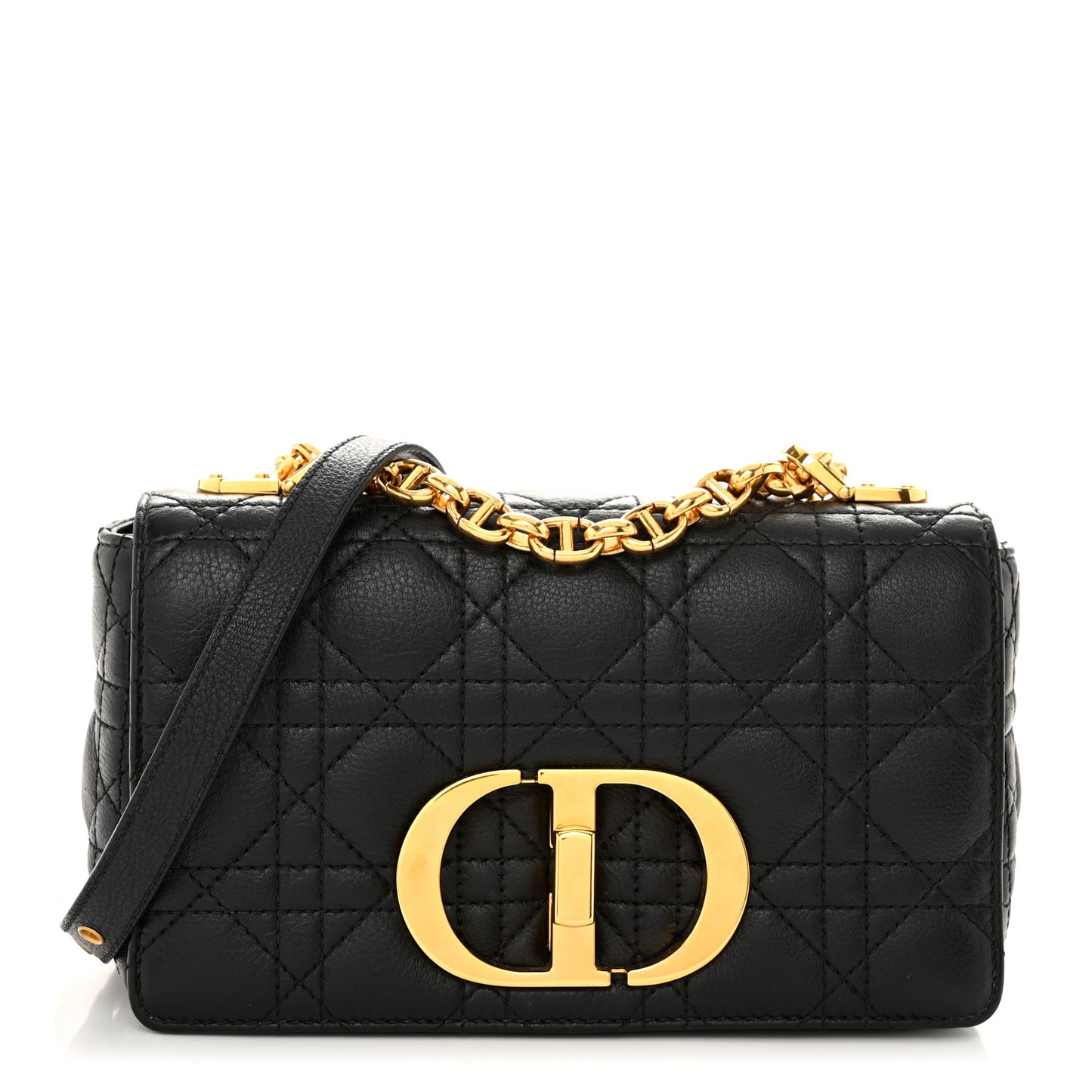 Calfskin Cannage Small Caro Bag Black