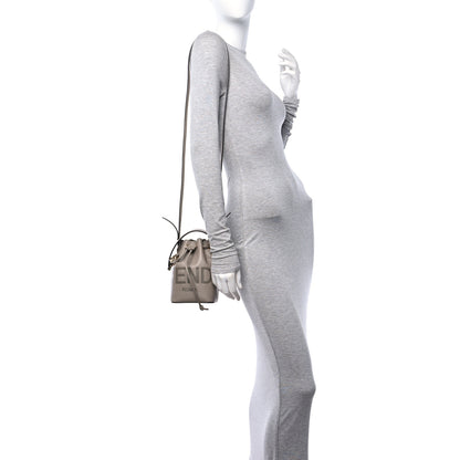 Fendi Vitello King F is Fendi Logo Embossed Mini Mon Tresor Bucket Bag Tortora 2 of 12