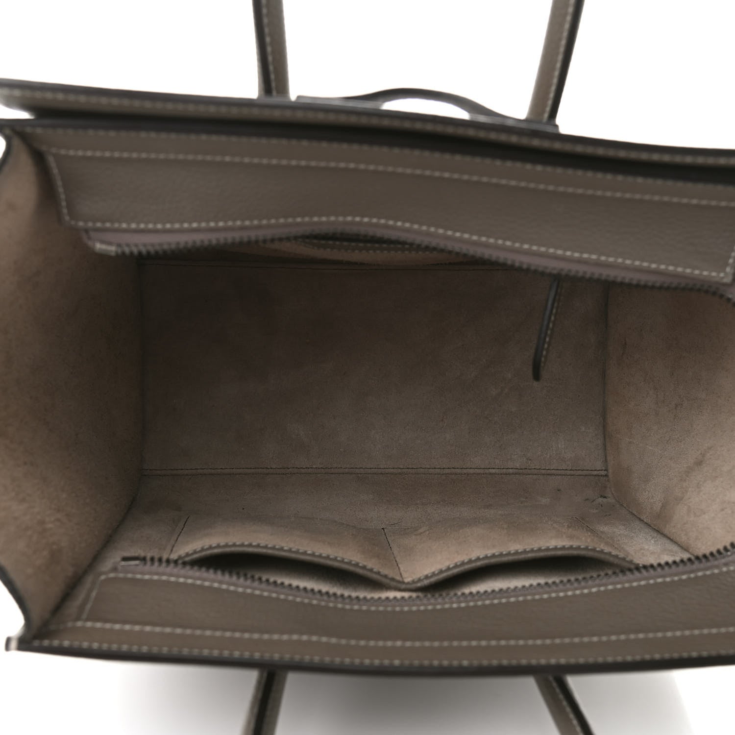 Celine Drummed Calfskin Micro Luggage Souris 5 of 13