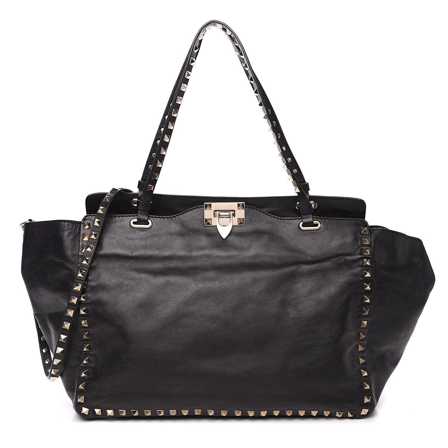 Valentino Garavani Vitello Medium Rockstud Tote Black 1 of 14