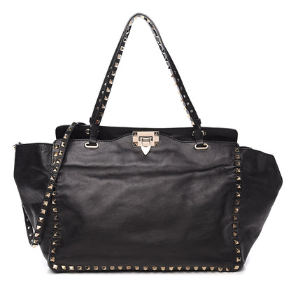 Valentino Garavani Vitello Medium Rockstud Tote Black 1 of 14