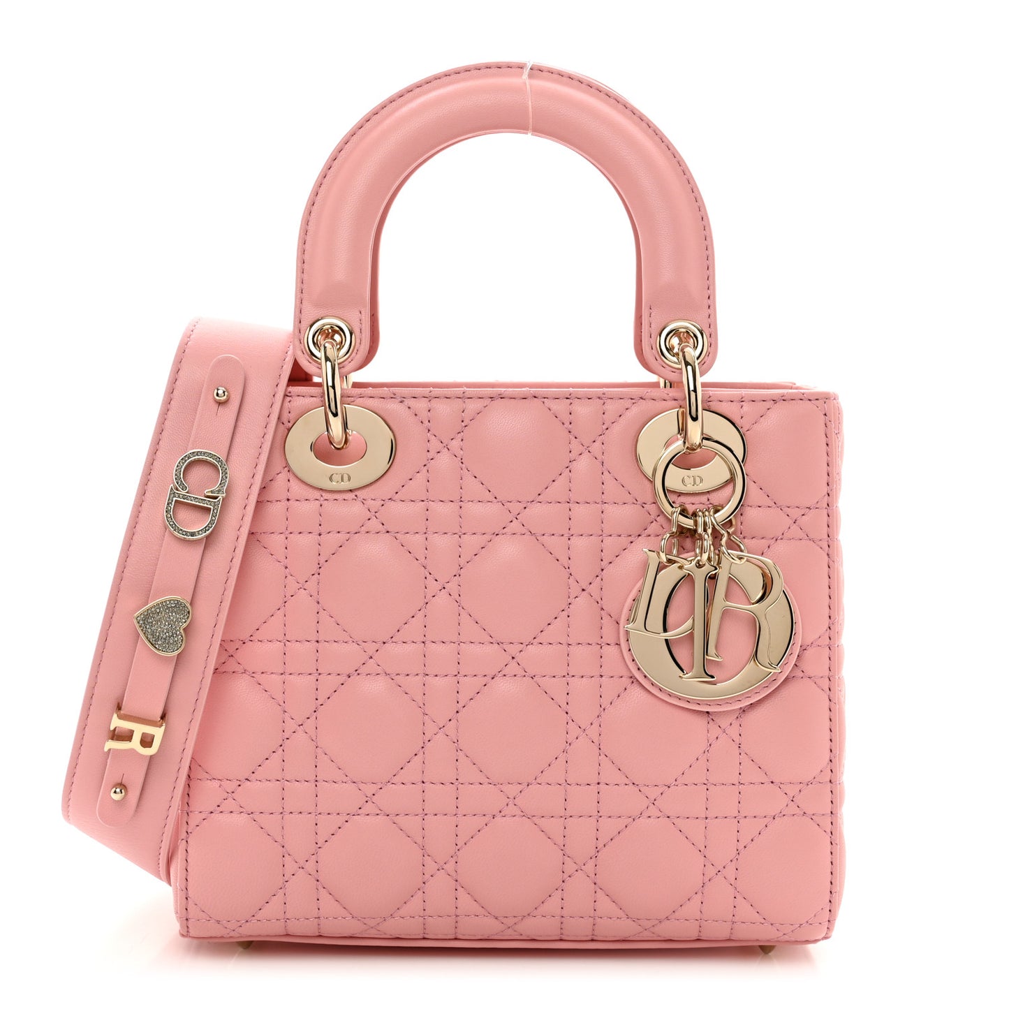CHRISTIAN DIOR Lambskin Cannage Small My ABC Dior Lady Dior Pink