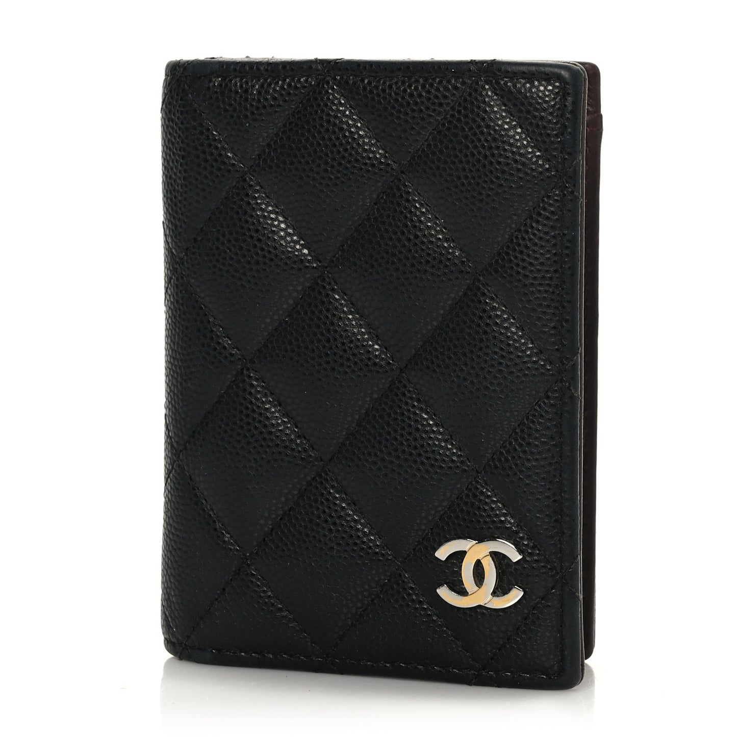 Caviar Quilted Card Holder Wallet Black