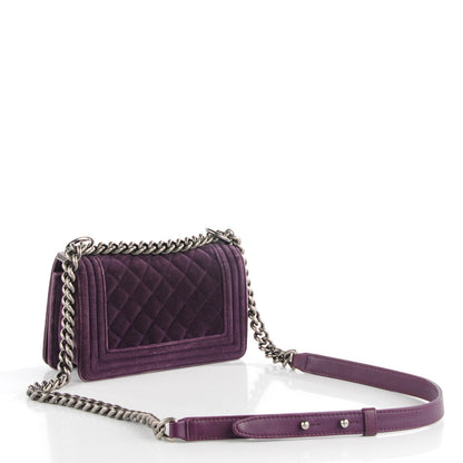 Chanel Velvet Quilted Small Boy Flap Purple 3 of 9