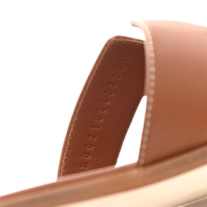 Hermes Box Calfskin Oran Sandals 39.5 Gold 8 of 9