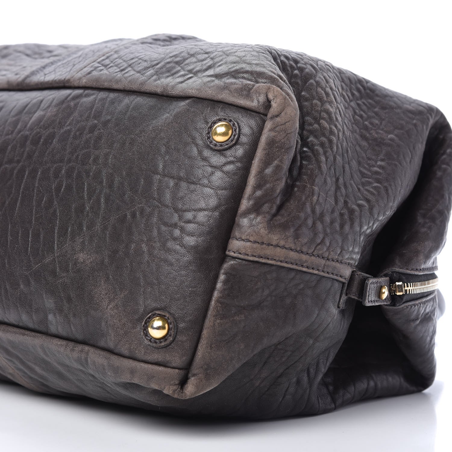 Saint Laurent Pebbled Lambskin Medium Easy Sac Dark Brown 7 of 9