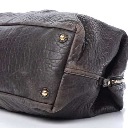 Saint Laurent Pebbled Lambskin Medium Easy Sac Dark Brown 7 of 9