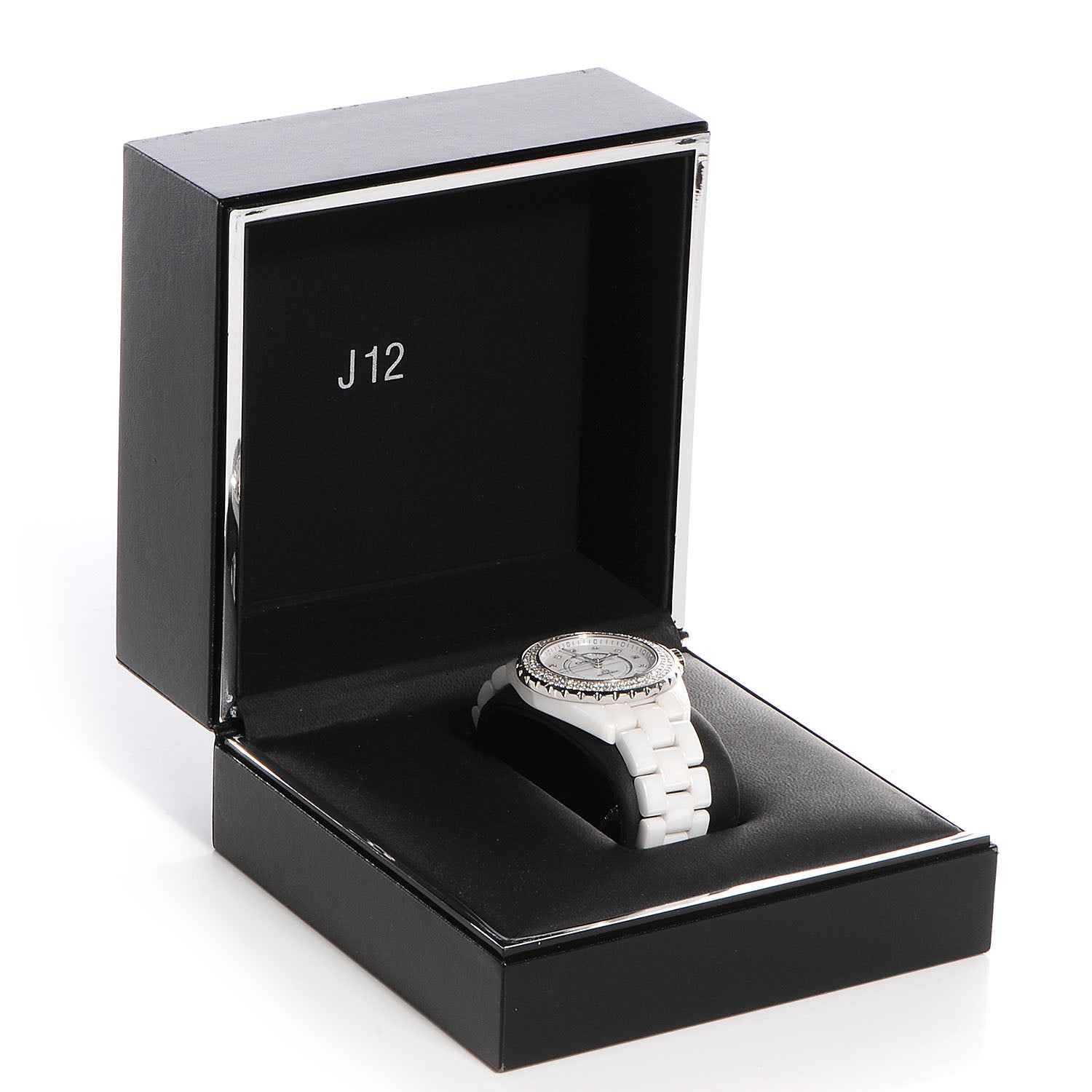Chanel Stainless Steel Ceramic Diamond Pave Bezel 42mm J12 Automatic Watch White 6 of 6