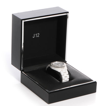 Chanel Stainless Steel Ceramic Diamond Pave Bezel 42mm J12 Automatic Watch White 6 of 6