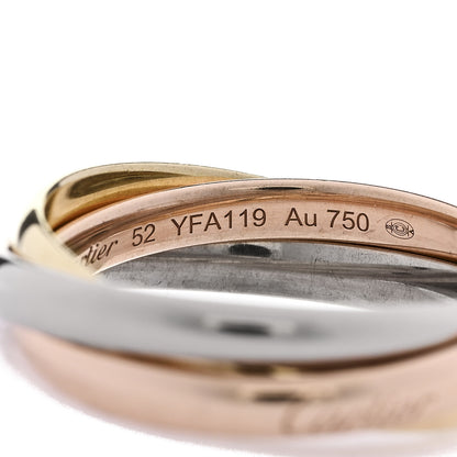 Cartier 18K Pink Yellow White Gold Small Trinity Ring 52 6 5 of 6