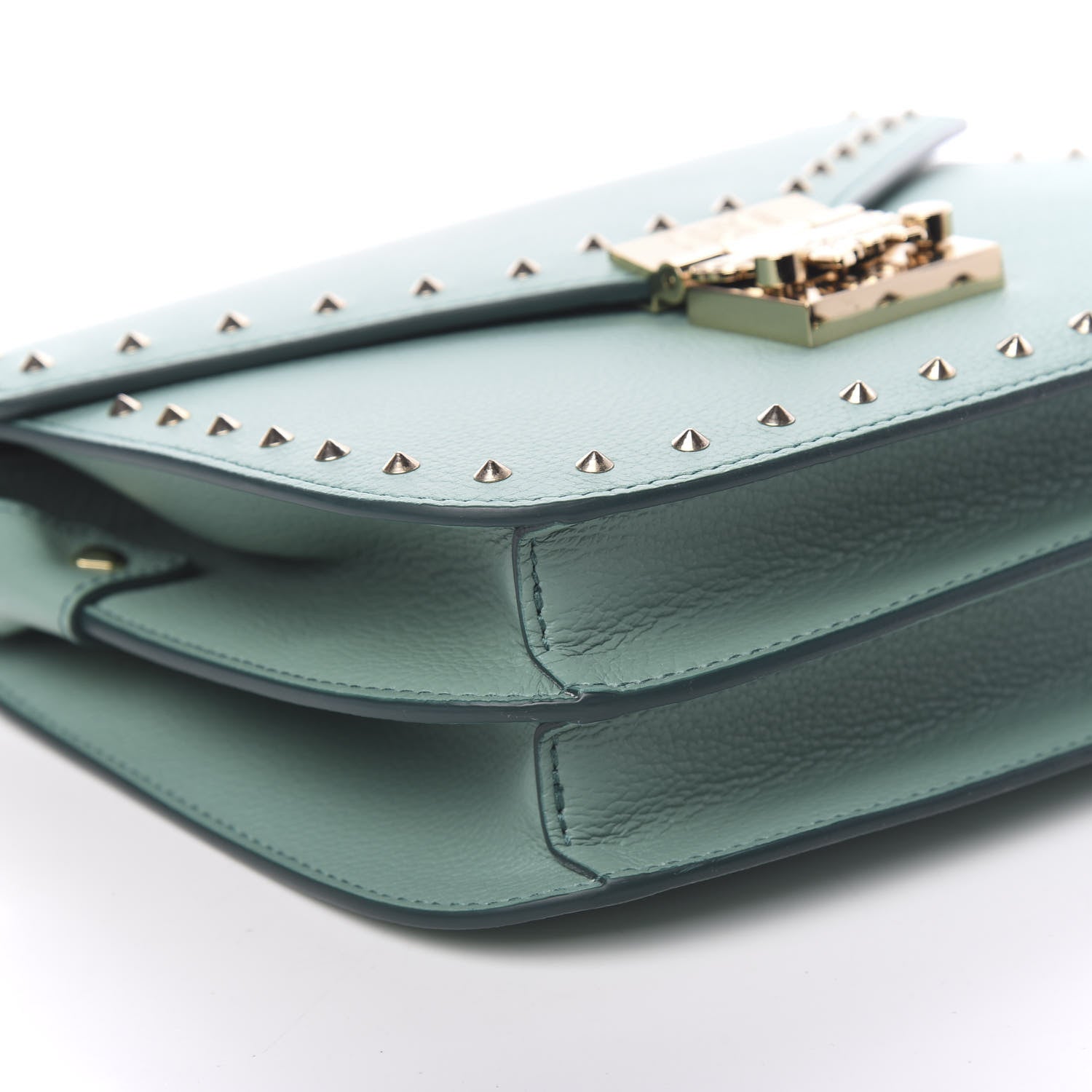 MCM Calfskin Studded Patricia Crossbody Bag Mint 8 of 11