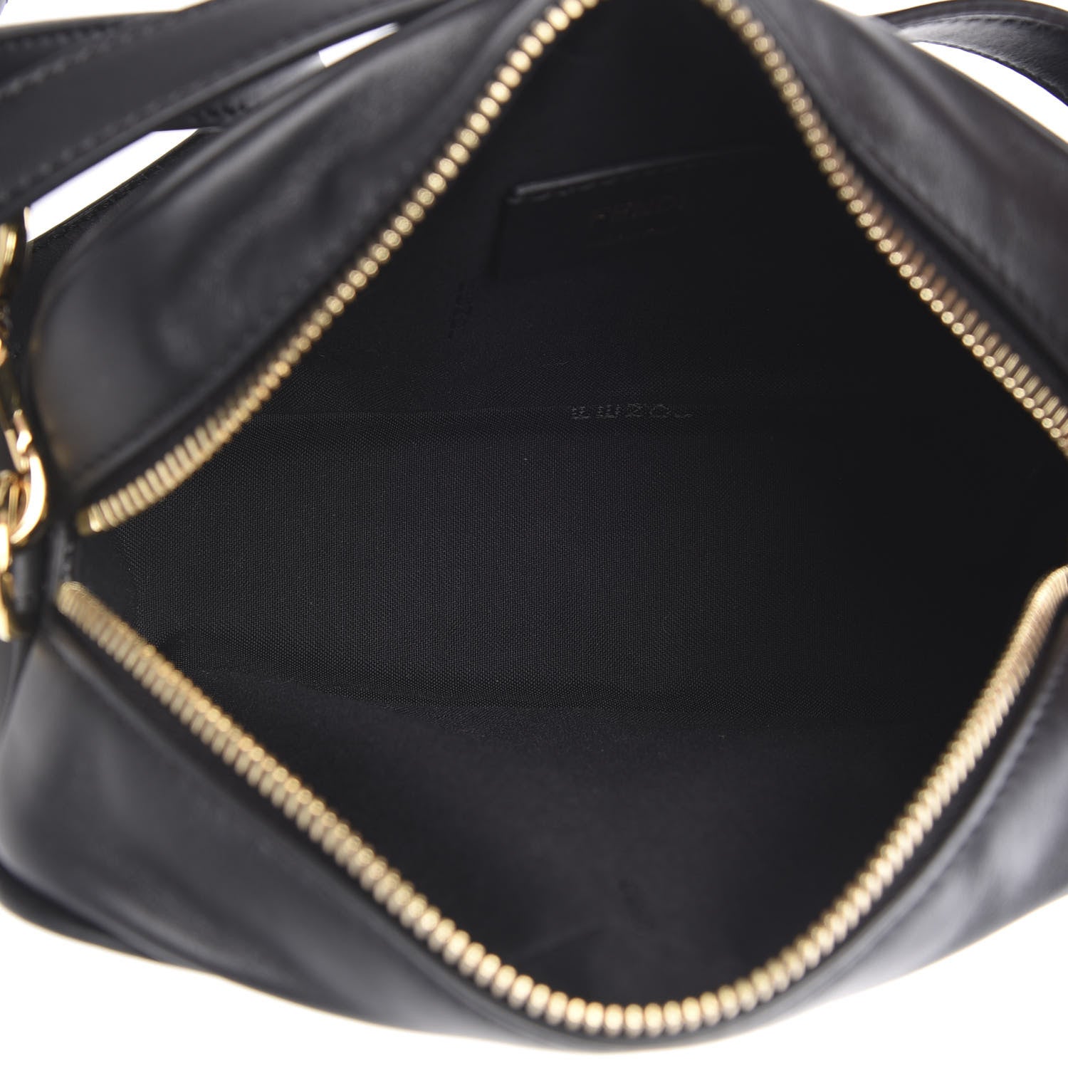 Fendi Vitello Century Bi-Color FF 1974 Embossed Mini Camera Case Maya Black 4 of 9